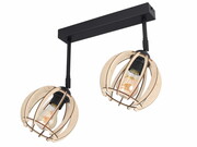 Plafon 2 Nordica 8157 z regulacją, abażury z drewna naturalne, brązowe, czarne ROMIR