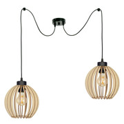 Lampa sufitowa pająk Natural 8022 abażury drewniane ROMIR