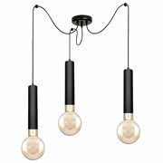 Lampa sufitowa Tube 3383-CZ czarna ze złotem + żarówki ROMIR