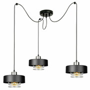 Lampa sufitowa pająk Maya 3 czarna ze srebrem 2253CS ROMIR