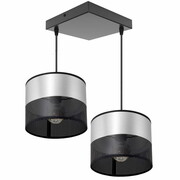 Lampa sufitowa Dora 7058-S abażury czarne ze srebrem ROMIR