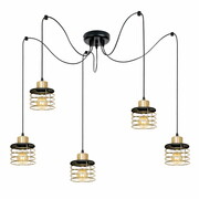Lampa sufitowa pająk Kaya 5 czarny ze złotem 2280-Z ROMIR