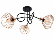 Lampa sufitowa stylowa czarna z miedzianymi abażurami 3 Kali 1413KM LOFT LED ROMIR