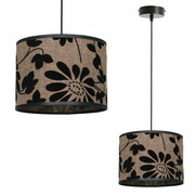 Lampa sufitowa Zaya 1751/2 abażur czarny zamsz, na lnie ROMIR