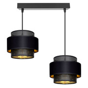 Lampa sufitowa Carmen 7357 abażury czarne ze złotem ROMIR