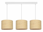 Żyrandol BALI 3 listwa biała – lampa sufitowa z rattanowymi abażurami 7423/2-B ROMIR