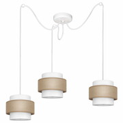 Lampa pająk Porto 7253 abażury białe z jutą ROMIR