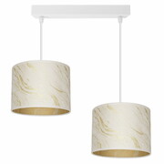 Lampa sufitowa Lava Lux 2-punktowa żyrandol biało-złoty ROMIR
