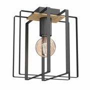 Lampa sufitowa, żyrandol czarny z drewnem Kortez 1xE27, 4459-LUM Luminex