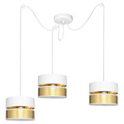 Lampa pająk Electra 7153-BZ abażury białe ze złotem ROMIR
