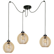 Lampa sufitowa pająk Natural 8023 abażury drewniane ROMIR