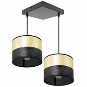 Lampa sufitowa Dora 7058 abażury czarne ze złotem ROMIR