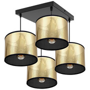 Żyrandol Montana 4 – lampa sufitowa ze złotymi abażurami 5044-Z ROMIR