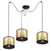 Lampa sufitowa Pająk 3 czarno-złota | Nowoczesny żyrandol 3-punktowy do salonu – Polska produkcja ROMIR