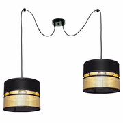 Lampa wisząca pająk Electra 7152-Z abażury czarne ze złotem ROMIR
