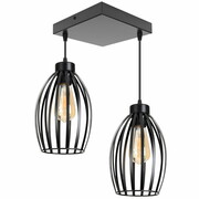Lampa sufitowa loftowa z 2 abażurami Cosmo 2232_02 czarny ROMIR