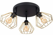 Lampa sufitowa biała-czarna Kali salon, kuchnia z regulacją 3 klosze 1506-Z ROMIR