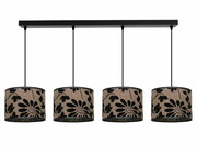 Lampa sufitowa Zaya 1755 abażury czarny zamsz na lnie ROMIR