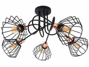 Lampa sufitowa stylowa czarna z miedzią 5 Kali 1415 LOFT LED ROMIR