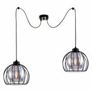 Lampa sufitowa pająk Paloma 2 czarny ze srebrnym szkłem 4452-CS ROMIR