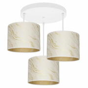 Lampa sufitowa Lava Lux 3-punktowa biało-beżowa ze złotym wnętrzem ROMIR