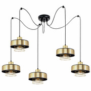 Lampa sufitowa pająk 5 Maya 2250-Z-LUX czarny ze złotem ROMIR