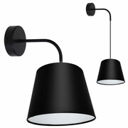 Stylowa lampa ścienna kinkiet Meba 1 abażur stożek na kablu 1618 różne kolory ROMIR