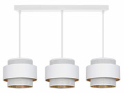 Lampa sufitowa 3 biała Carmen 7293/2 abażury białe ze złotem ROMIR