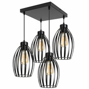 Lampa sufitowa loftowa z 4 abażurami Cosmo 2234_02 czarny ROMIR
