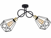 Lampa sufitowa stylowa czarna z złotym 2 Balo 2292 LOFT ROMIR