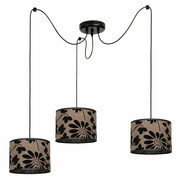 Lampa sufitowa pająk Zaya 1753 abażury czarny zamsz, na lnie ROMIR