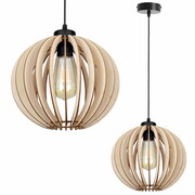 Lampa sufitowa 1 Natural 8601 czarna z drewnianym abażurem ROMIR