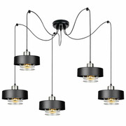 Lampa sufitowa pająk Maya 5 czarna ze srebrem 2250CS ROMIR