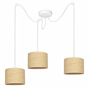 Żyrandol Pająk BALI 3 – lampa sufitowa biała, czarna z rattanowymi abażurami 7423-B ROMIR