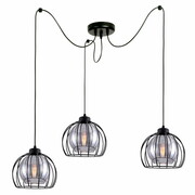 Lampa sufitowa pająk Paloma 3 czarny ze srebrnym szkłem 4453-CS ROMIR