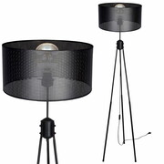 Lampa podłogowa MISTRA – czarna lampa stojąca z loftowym abażurem 7280/2 ROMIR