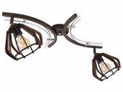 Lampa sufitowa Verona 2xE27 – styl loft, drewno i chrom, klosze regulowane ROMIR