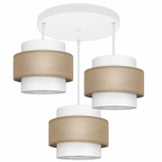 Lampa sufitowa Porto 7256 abażury białe z jutą ROMIR