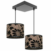 Lampa sufitowa Zaya 1758 abażury czarny zamsz na lnie ROMIR