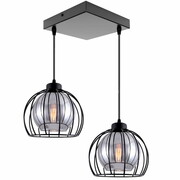 Lampa 2 sufitowa Paloma 4458-CS czarna ze srebrnym szkłem ROMIR