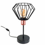 Lampa stołowa stylowa czarna z miedzią 1 Kali 1416 LOFT LED ROMIR