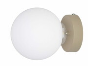 Kinkiet 1-punktowy kula – | Okrągła beżowa podstawa | Nowoczesna lampa ścienna z mlecznym kloszem ROMIR