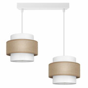Lampa sufitowa Porto 7257 abażury białe z jutą ROMIR