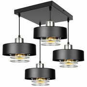 Lampa sufitowa 4 Maya 2254-CS czarna ze srebrem ROMIR
