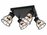 Lampa sufitowa 4 Pablo 3464-CZ czarna ze złotem na przegubach ROMIR