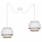 Lampa pająk 2 biały Carmen 7292 abażury białe ze złotem ROMIR