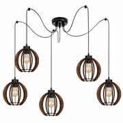 Żyrandol pająk 5 Rustica 8020-B abażury z drewna różne kolory ROMIR