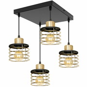 Lampa sufitowa 4 Kaya 2284-Z czarna ze złotem ROMIR