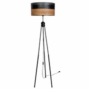 Lampa podłogowa trójnóg Dora 1 abażur 6060/2 abażur czarny z wzorem drewna ROMIR