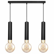 Lampa sufitowa Tube 3383/2-CZ czarna ze złotem + żarówki ROMIR